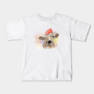 Christmas Cow santa Kids T-Shirt